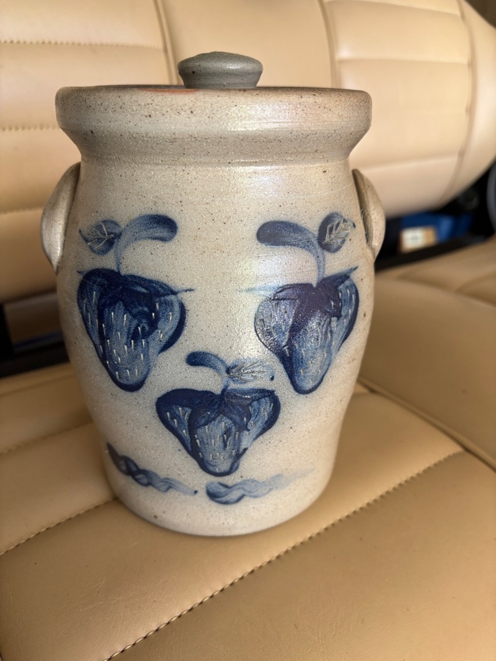 Rowe Pottery Works Lidded Strawberry Jar